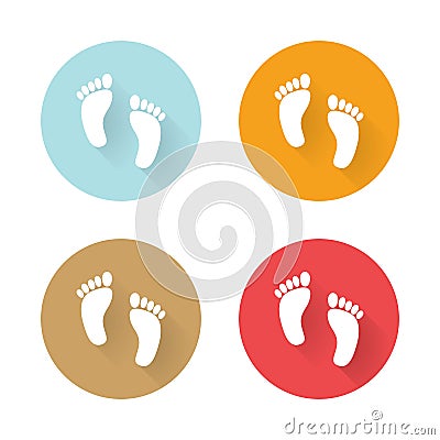 Icons human foots Vector Illustration