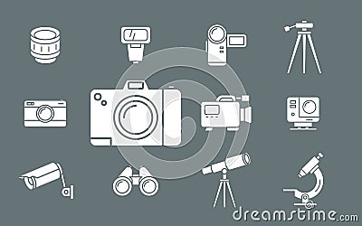 Camera icons set 02 Vector Illustration