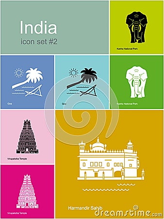 Icons of India Vector Illustration