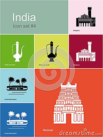 Icons of India Vector Illustration