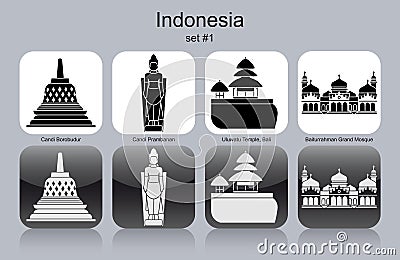 Icons of Indonesia Vector Illustration