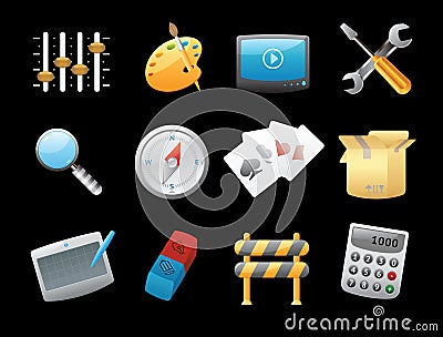 Icons for interface Vector Illustration
