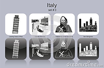 Icons of Italy Vector Illustration