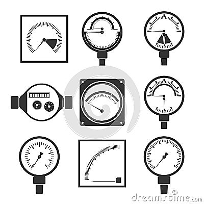 Icons of measuring instruments Vector Illustration