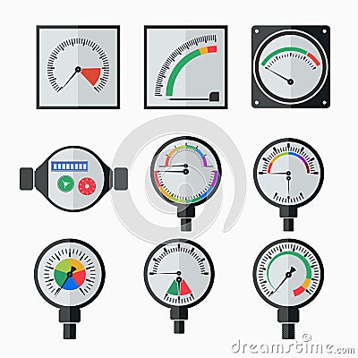 Icons of measuring instruments Stock Photo