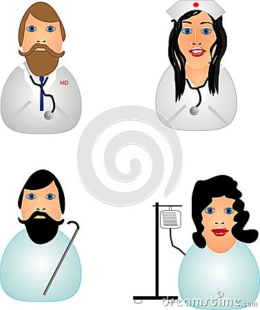 Icons of medical field Vector Illustration