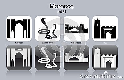 Icons of Morocco Vector Illustration