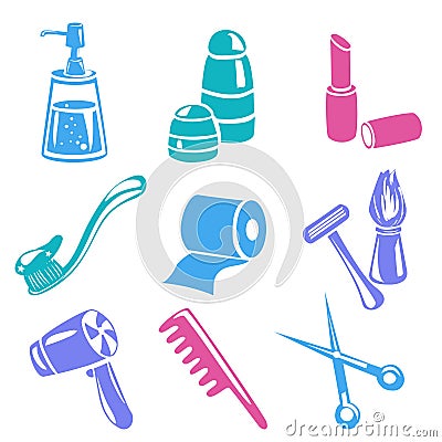 Icons personal care isolated Vector Illustration