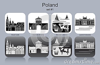 Icons of Poland Vector Illustration