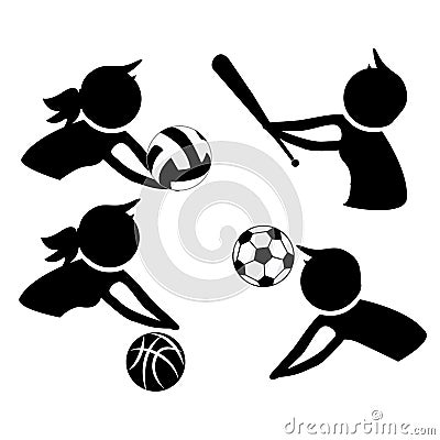 Icons of practice sports Vector Illustration