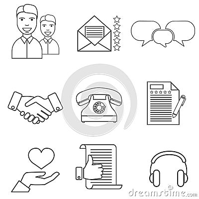 Icons related to business management, strategy, career progress and business process. Mono line pictograms and infographics design Vector Illustration
