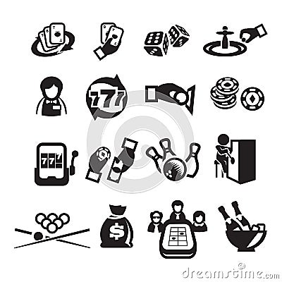 Icons set casino Vector Illustration