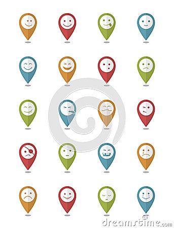Icons set 20 characters pointers Stock Photo