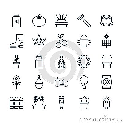 Icons Set. Collection Of Rubber Boot, Sun Power, Sweet Berry And Other Elements. Also Includes Symbols Such As Vegetable Vector Illustration