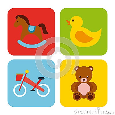 Icons set kinder garten Vector Illustration