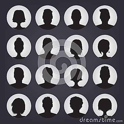 Icons set of people stylish avatars for profile page Vector Illustration