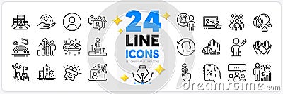 Icons set of Qr code, Photo studio and Lgbt line icons. For web app. Vector Vector Illustration