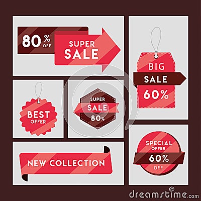 icons set sale Vector Illustration