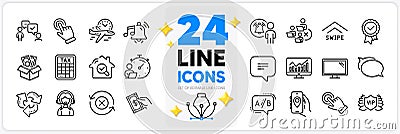 Icons set of Text message, Remove team and Bribe line icons. For web app. Vector Vector Illustration