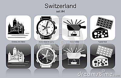 Icons of Switzerland Vector Illustration