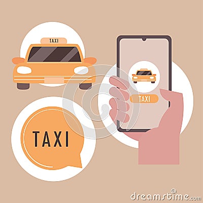 icons taxi service Vector Illustration