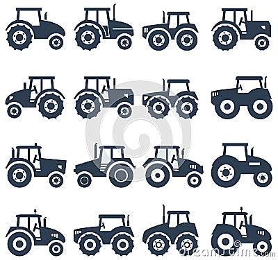 icons of a tractor, vector Vector Illustration