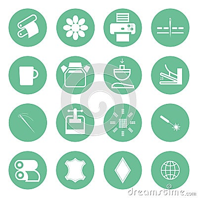 Icons types of printing, printing icon Vector Illustration