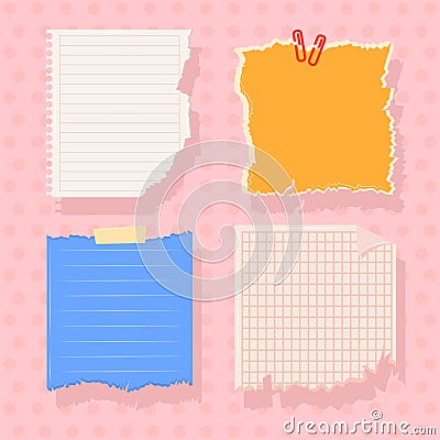 icons variuos torn papers Vector Illustration