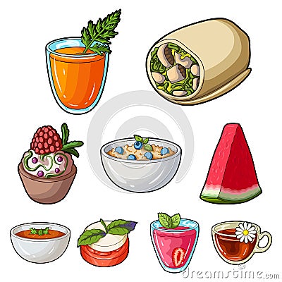 icons about vegetarianism Vector Illustration