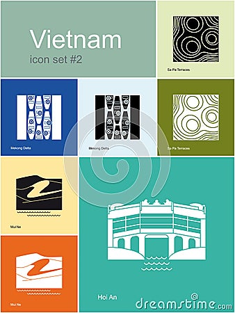 Icons of Vietnam Vector Illustration