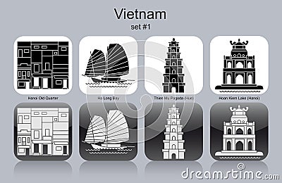 Icons of Vietnam Vector Illustration