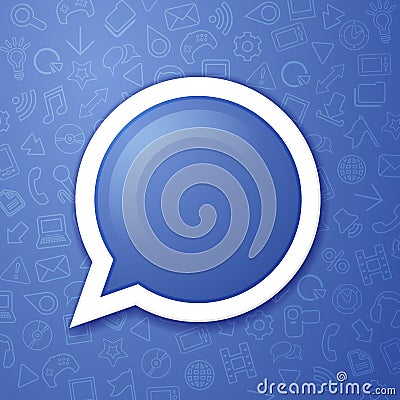 Phone handset in speech bubble vector messenger icon Vector Illustration