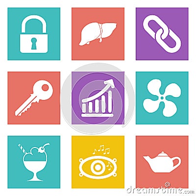 Icons for Web Design set 20 Vector Illustration