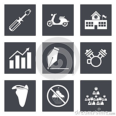 Icons for Web Design set 12 Vector Illustration