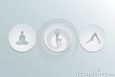icons yoga asanas Vector Illustration