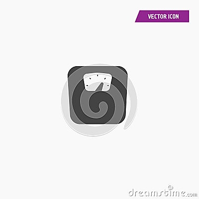 Black flat scales for measuring the weight icon Vector Illustration