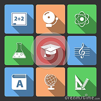 Iconset for educational app Vector Illustration