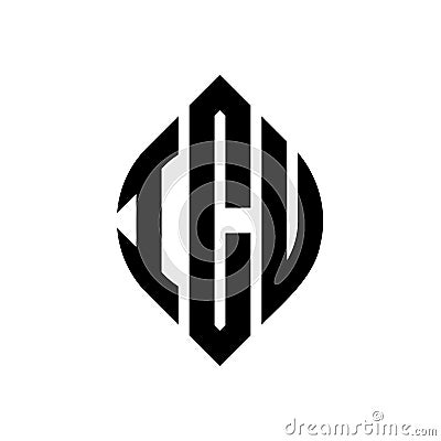 ICU circle letter logo design with circle and ellipse shape. ICU ellipse letters with typographic style. The three initials form a Vector Illustration