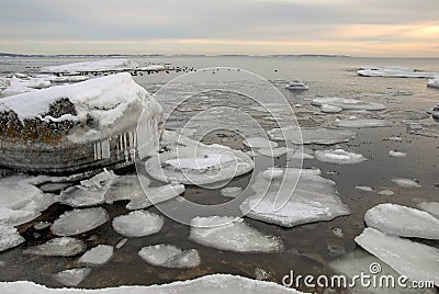 Icy Baltic coast Stock Photo