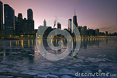 Icy Chicago Stock Photo
