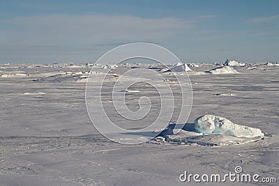 Icy desert of Antarctica winter sunny Stock Photo