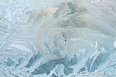 Icy frozen pattern on glass Stock Photo