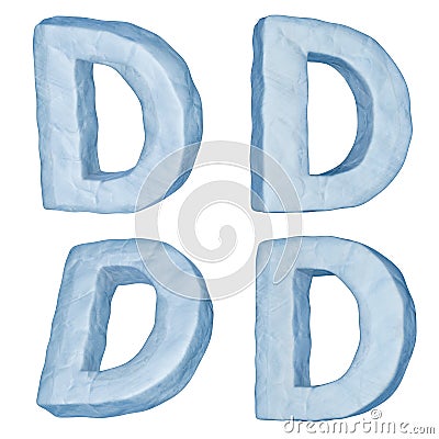 Icy letter D. Stock Photo