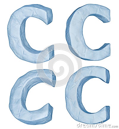 Icy letter C. Stock Photo