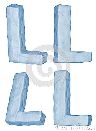 Icy letter L. Stock Photo