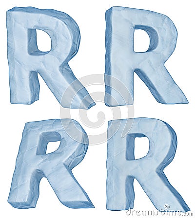 Icy letter R. Stock Photo