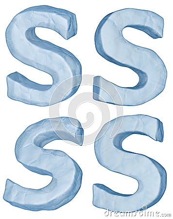 Icy letter S. Stock Photo