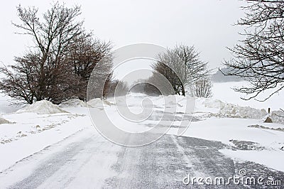 Icy road Stock Photo