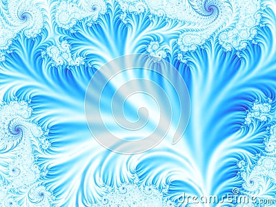 Icy tree or frozen lake with snow fancy winter fractal background Stock Photo