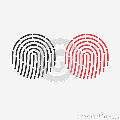 ID app icon. Fingerprint for identification. Flat line vector illustration. Vector Illustration